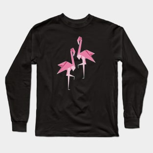 Folded Flamingos Long Sleeve T-Shirt